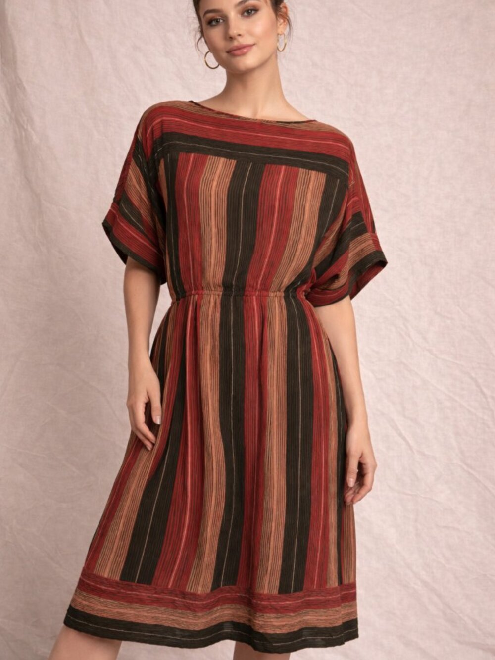 Vintage Soo Yung Lee 100% Silk Dress – Size 8 ✨70s / 80s red black orange